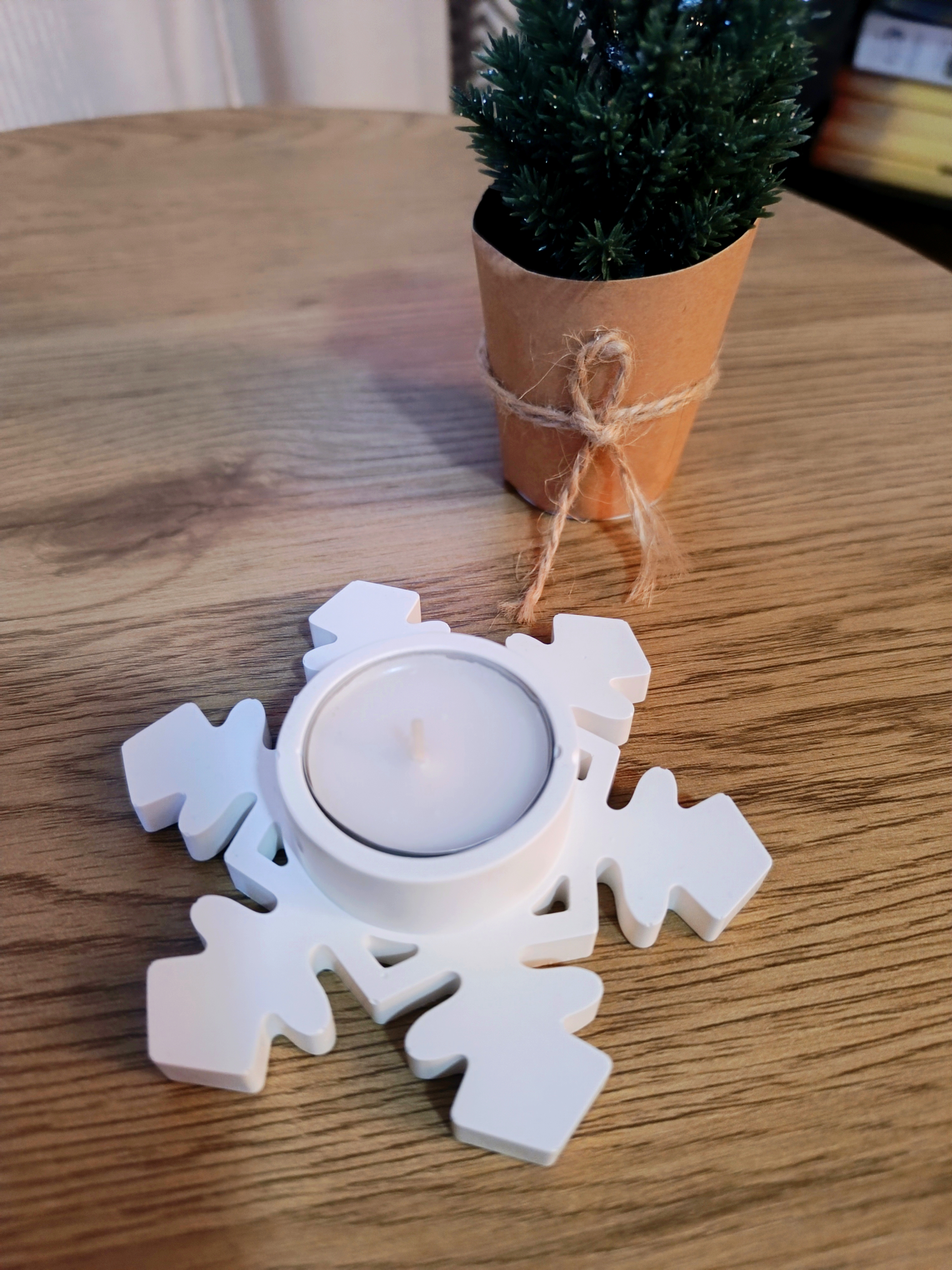 Portavelas Copos de Nieve