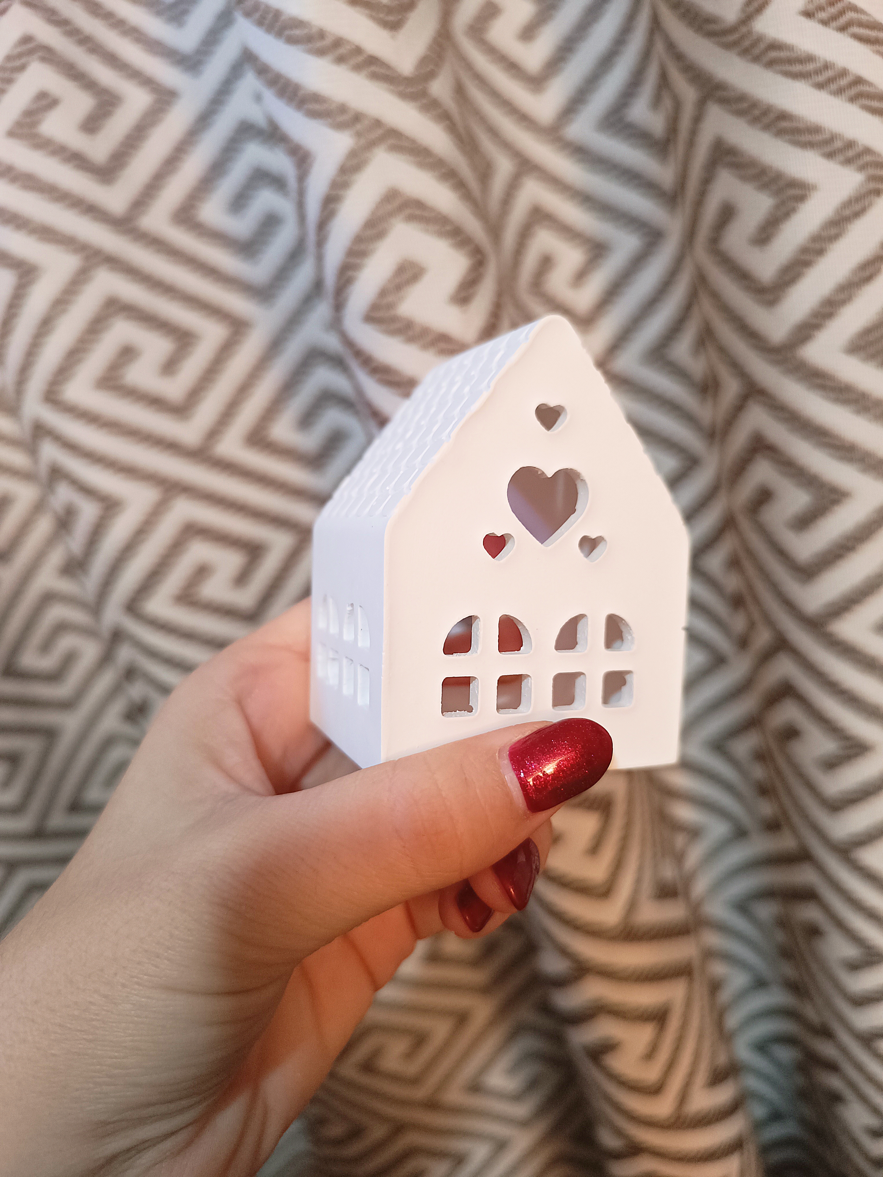 Portavelas Casa Navideña Corazón