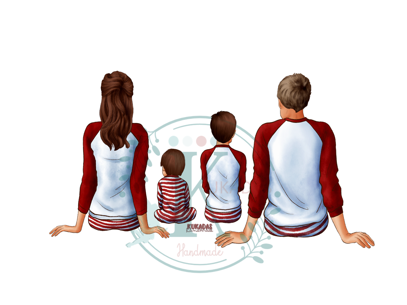 LÁMINA DIGITAL Familia en Navidad