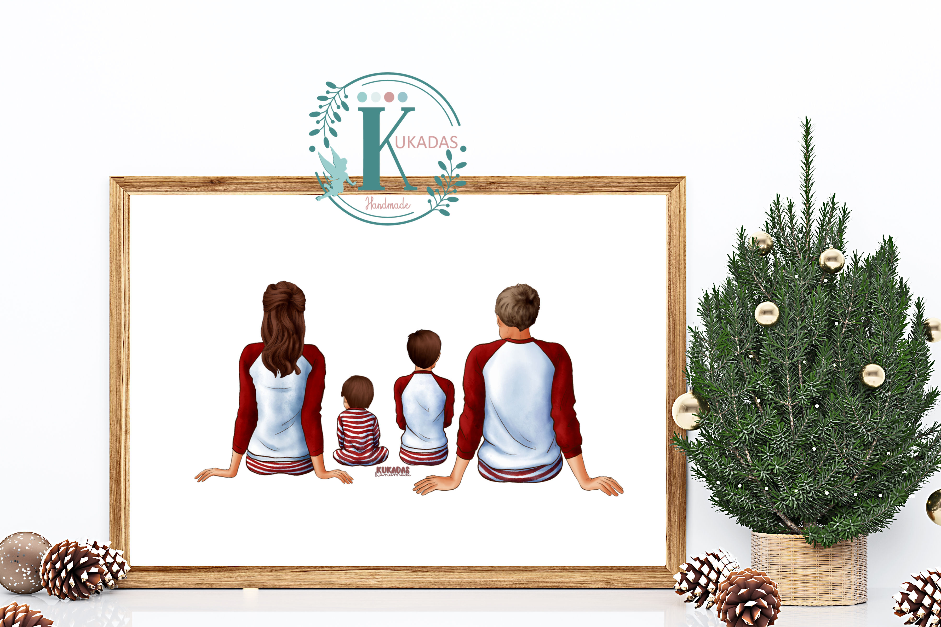 LÁMINA DIGITAL Familia en Navidad