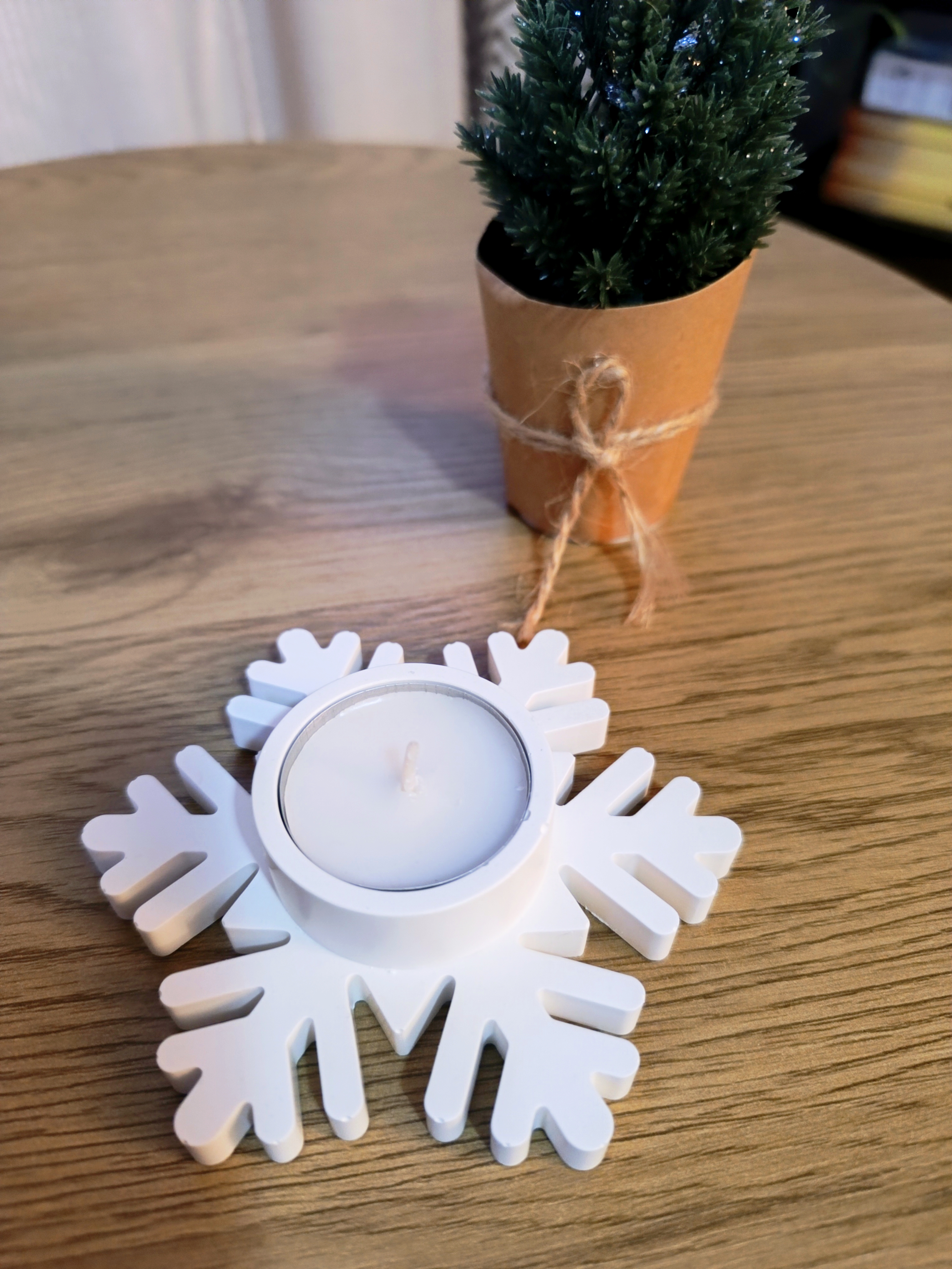 Portavelas Copos de Nieve