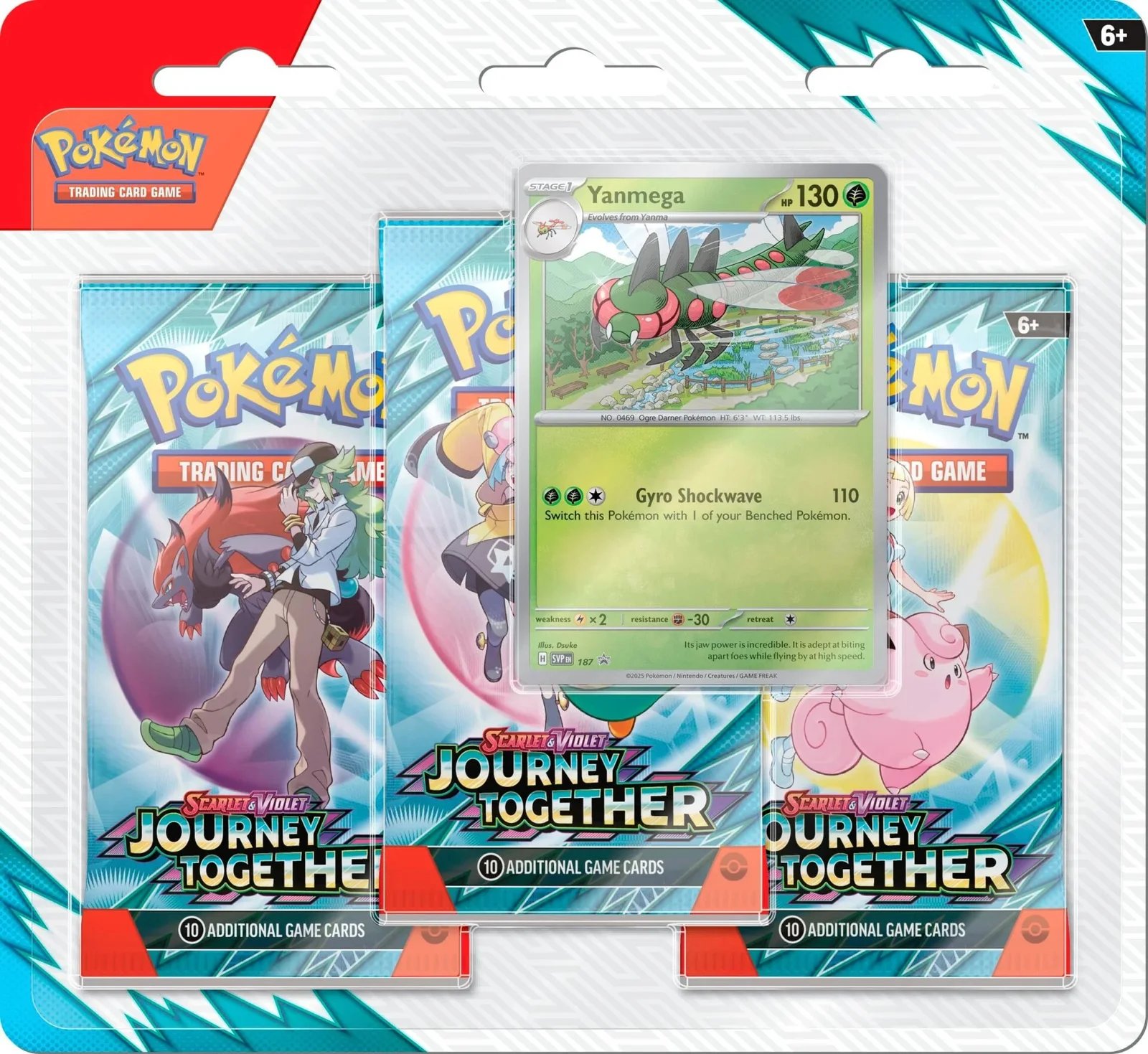 Pokémon TCG: Blister 3 Pack Pokémon Journey Together [Yanmega] *español