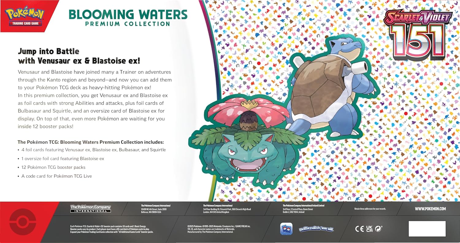 Pokémon TCG: Blooming Waters 151 Premium Collection – 12 Booster Packs + Promos *inglés