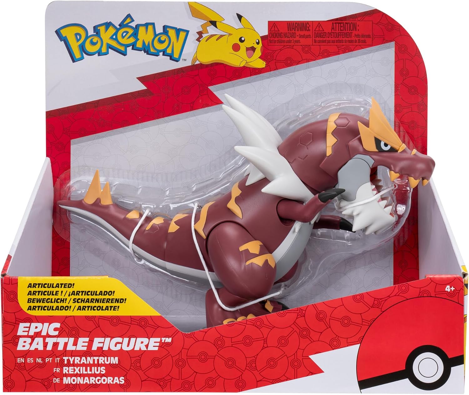 Pokémon: Figura Tyrantrum de Batalla – 30 cm articulada (producto oficial de Jazwares)