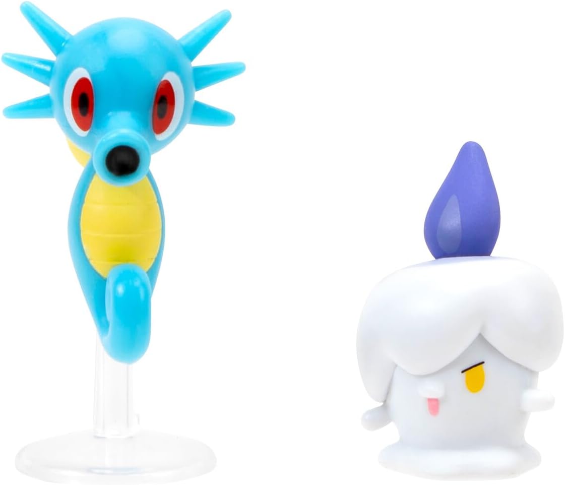 Pokémon: Pack de Figuras de Batalla – Litwick & Horsea W15 (producto oficial de Jazwares)