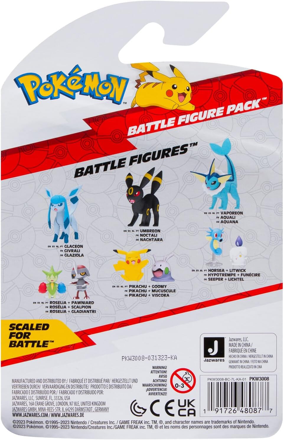 Pokémon: Pack de Figuras de Batalla – Litwick & Horsea W15 (producto oficial de Jazwares)