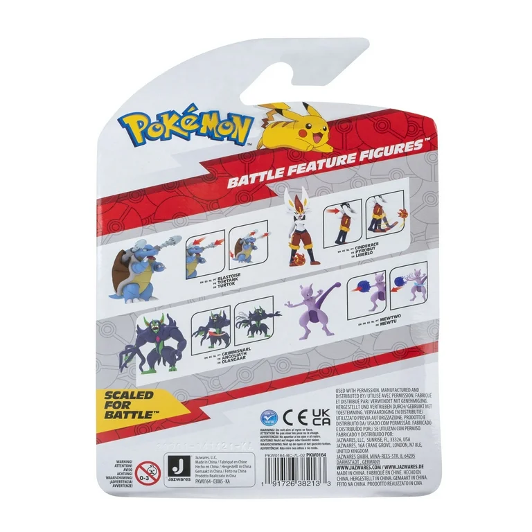 Pokémon: Figura Cinderace Battle Ready – 4.5 pulgadas con accesorio de fuego (producto oficial de Jazwares)