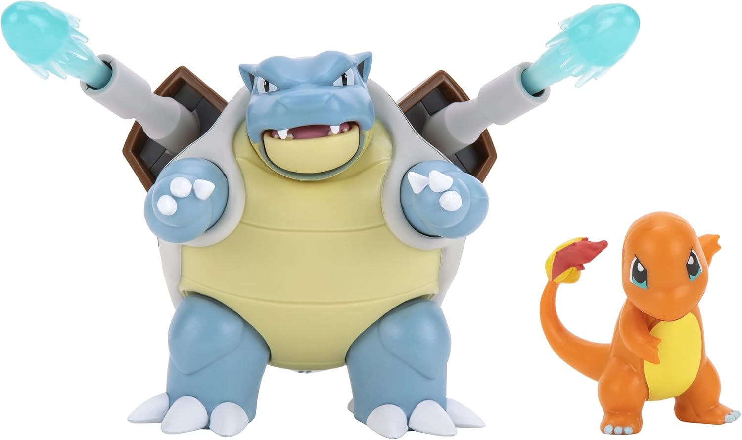Pokémon: Battle Figure 2-Pack – Blastoise (4.5”) & Charmander (2”) (producto oficial de Jazwares)