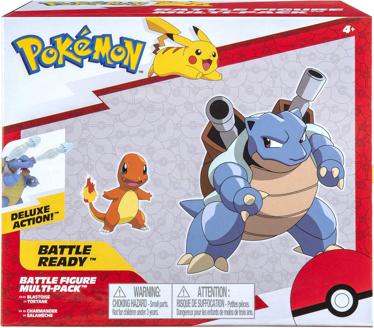 Pokémon: Battle Figure 2-Pack – Blastoise (4.5”) & Charmander (2”) (producto oficial de Jazwares)