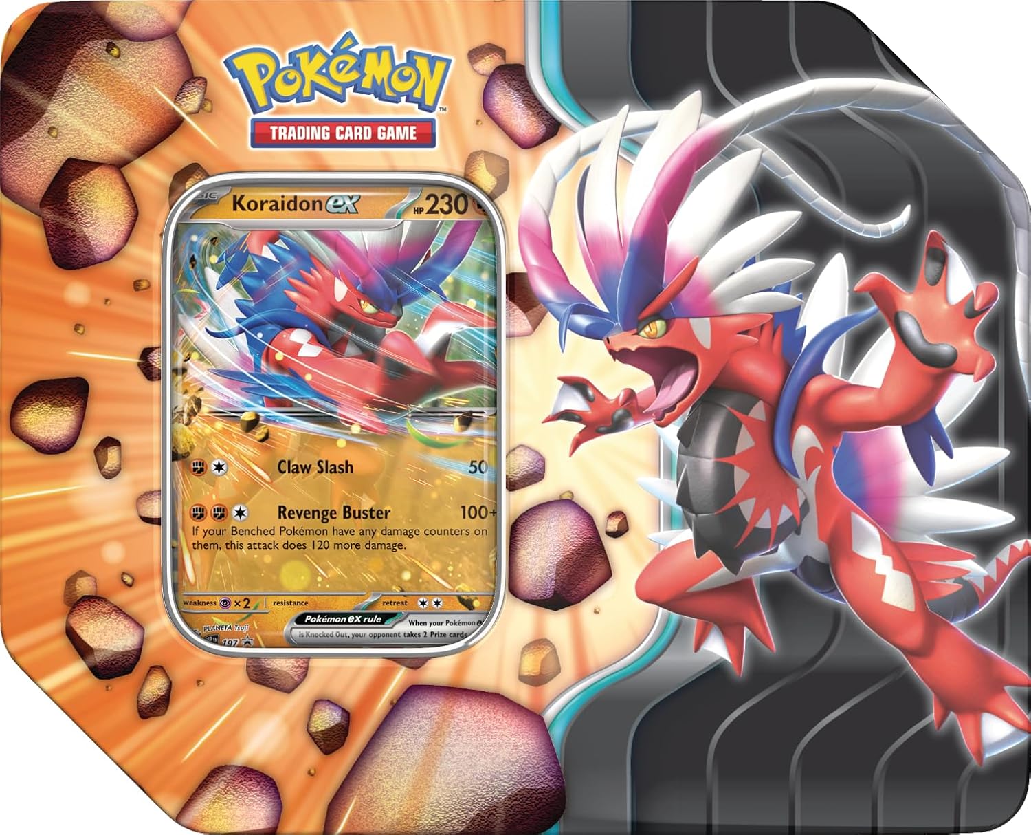 Pokémon TCG: Slashing Legends Tin - Koraidon ex (5 sobres + Promo) *inglés