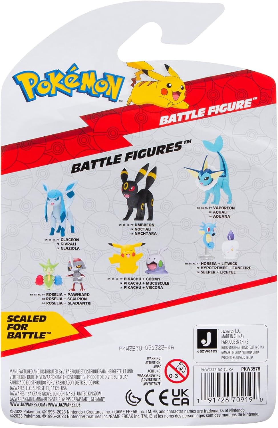 Pokémon: Vaporeon Battle Figure – 7.5 cm (producto oficial de Jazwares)