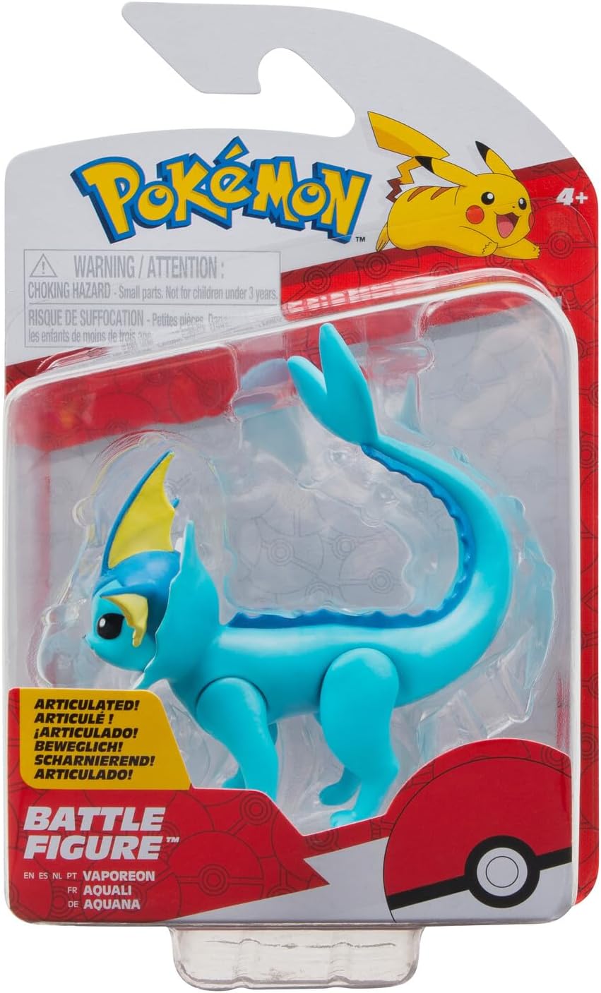 Pokémon: Vaporeon Battle Figure – 7.5 cm (producto oficial de Jazwares)