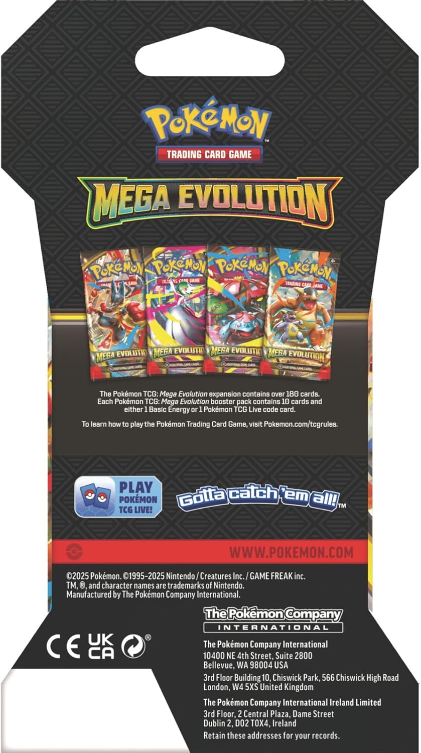 Pokémon TCG: Mega Evolution - Sleeved Booster Pack (10 Cartas)