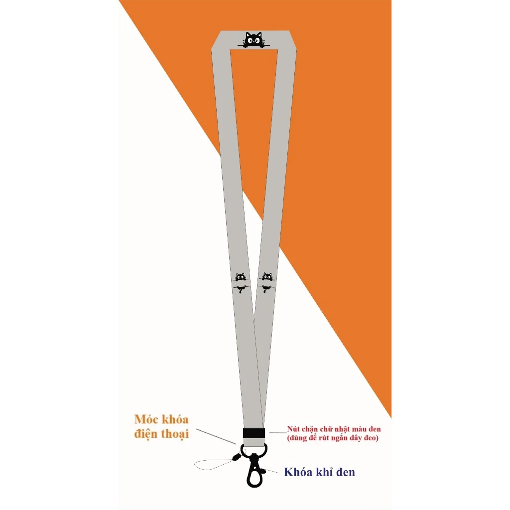 Dây đeo điện thoại họa tiết mèo