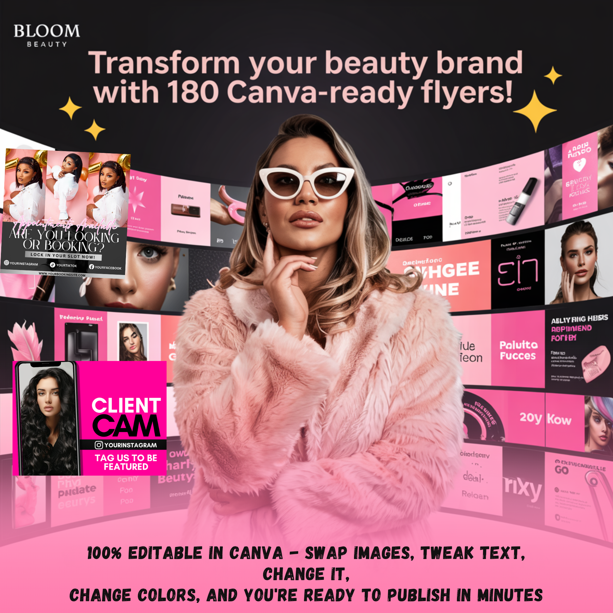 🌟 Transform Your Beauty Brand with Canva-Ready Flyers! 🌟Ready to fill every appointment slot and boost your bottom line? 