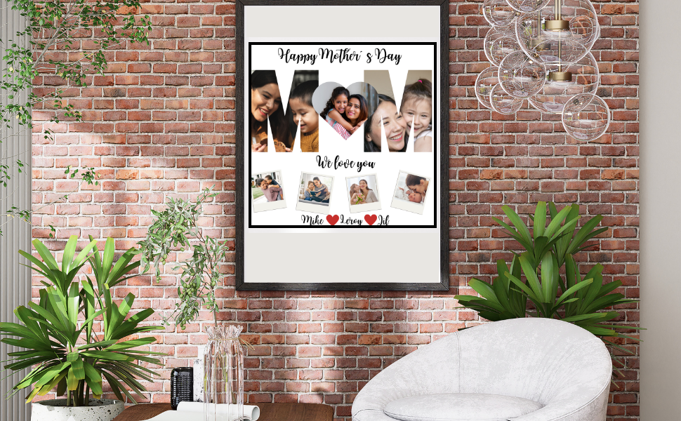 Mother's Day Photo Gift Template – Editable Canva Wall Art. Surprise your mom with a heartfelt, personal gift – made in minutes! 💕