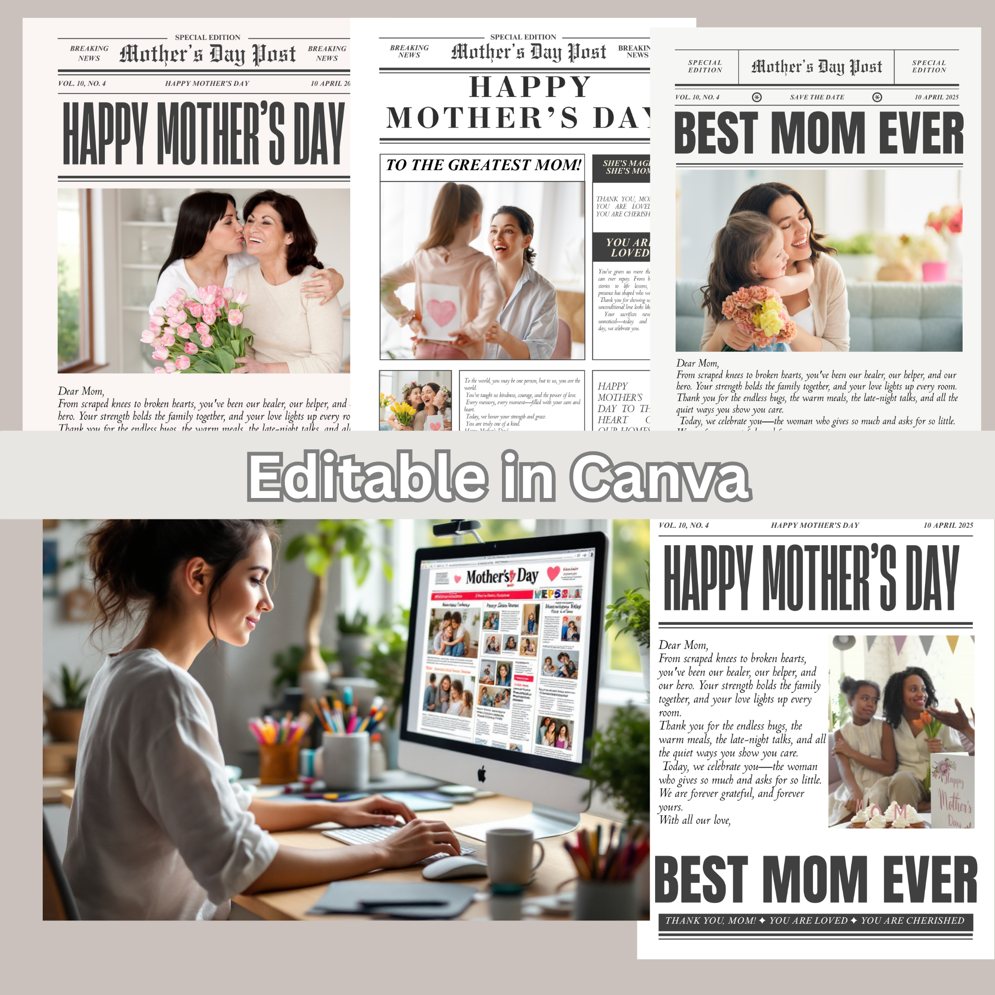 Mother's Day Gift Package with Framed Newspaper