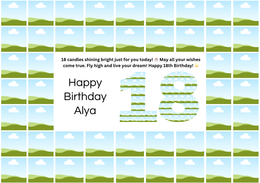 🎁 Celebrate 18 Unforgettable Years: Your Personal Photo Collage Birthday Template (Canva)