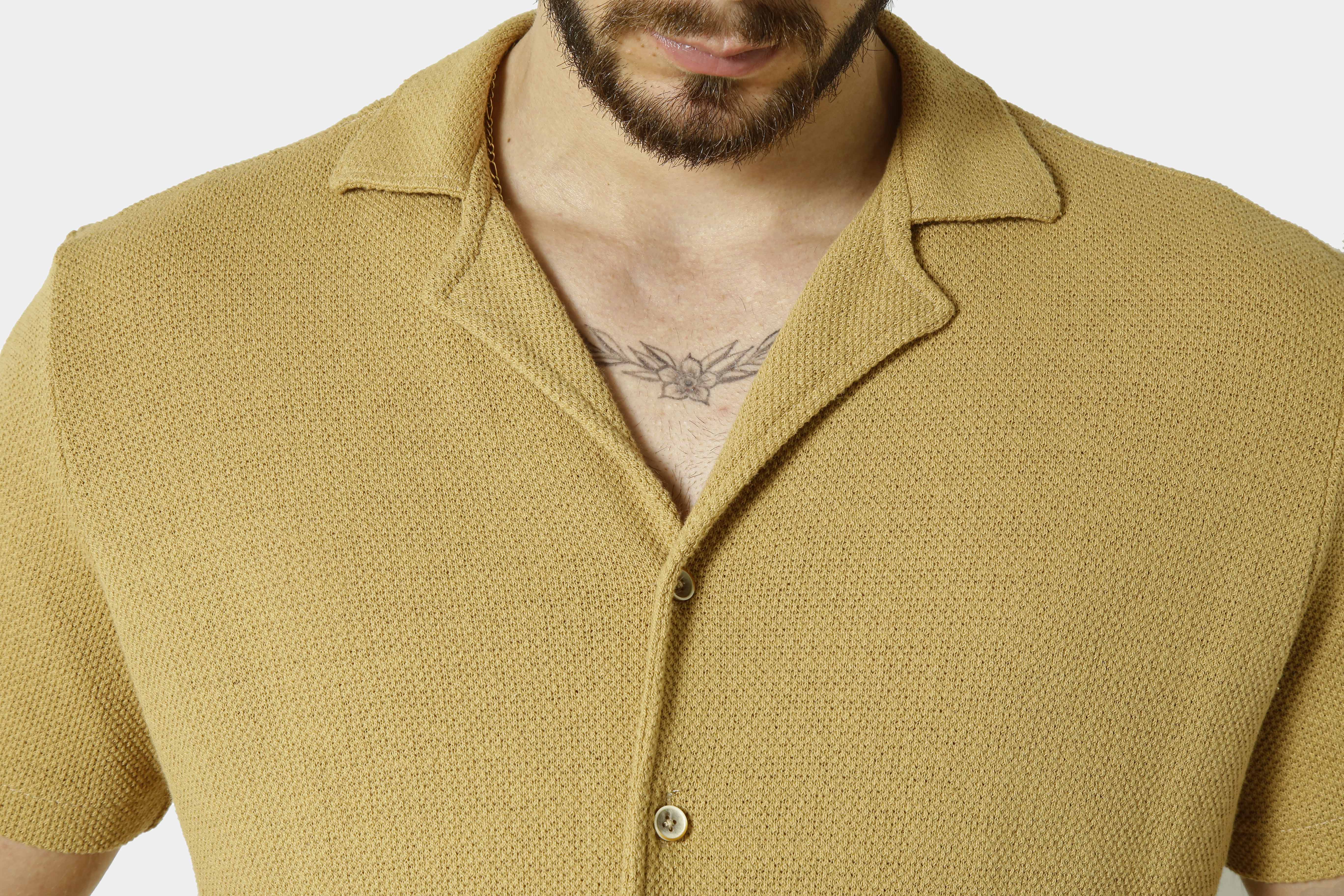 Camisa gola esporte manga curta textura