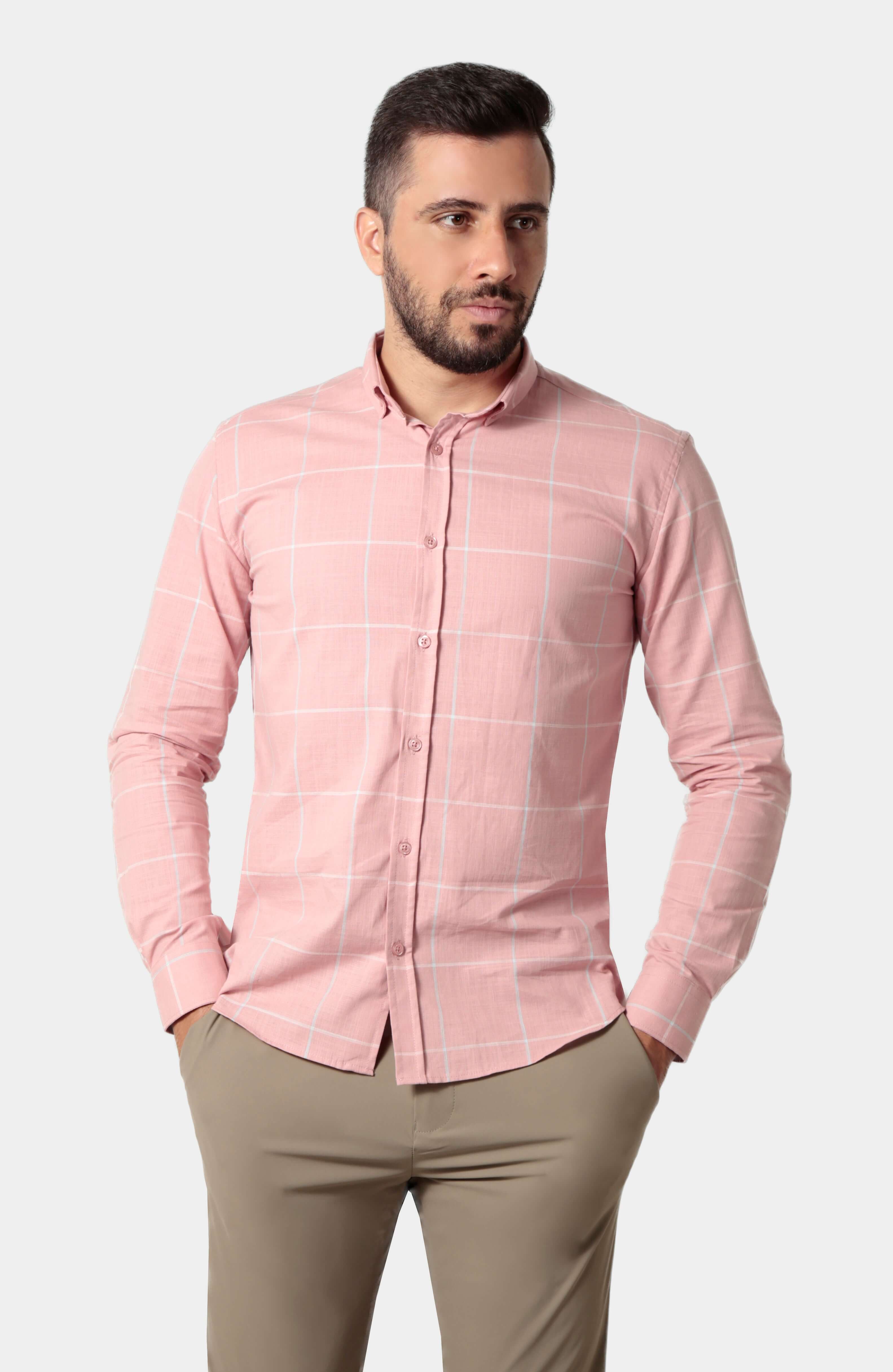 Camisa social manga longa maxi xadrez