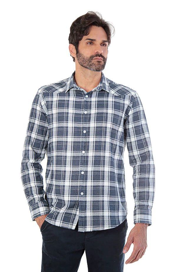 Camisa manga longa slim flanela xadrez