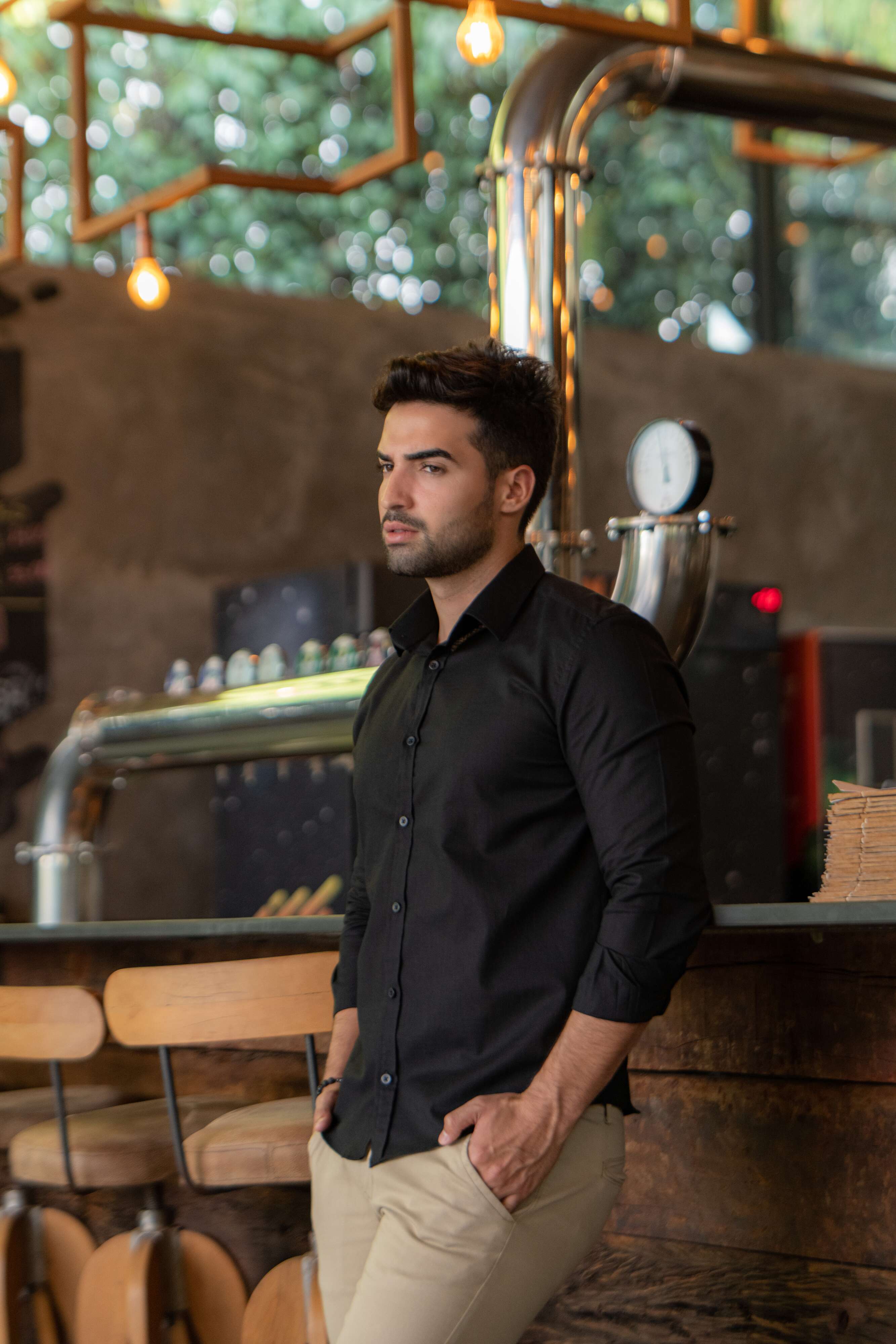 Camisa manga longa super slim básica com elastano