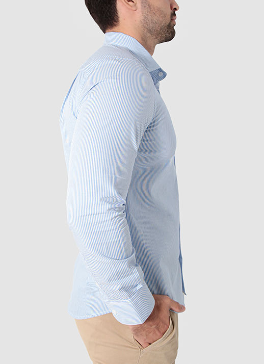 Camisa manga longa super slim listrado