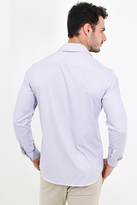 Camisa manga longa slim fit oxford modal estruturada