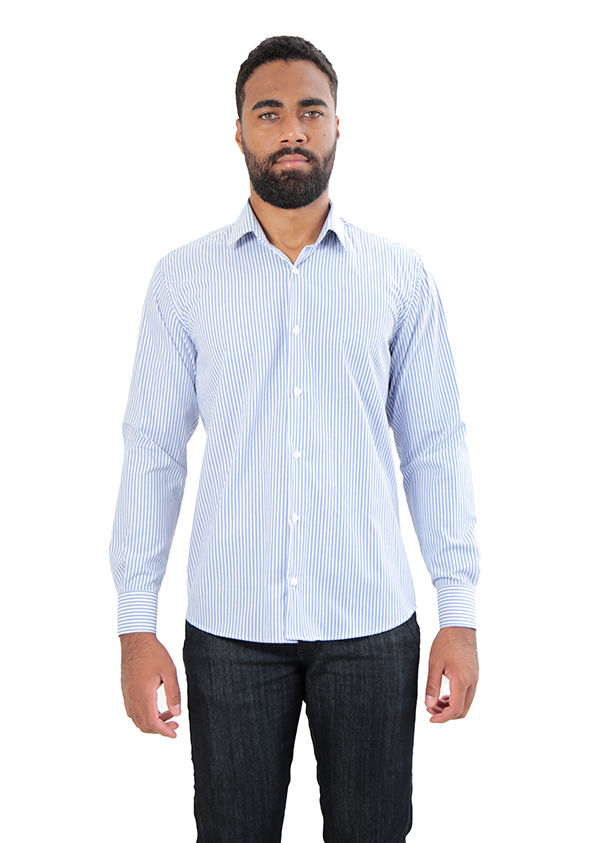 Camisa manga longa comfort listras
