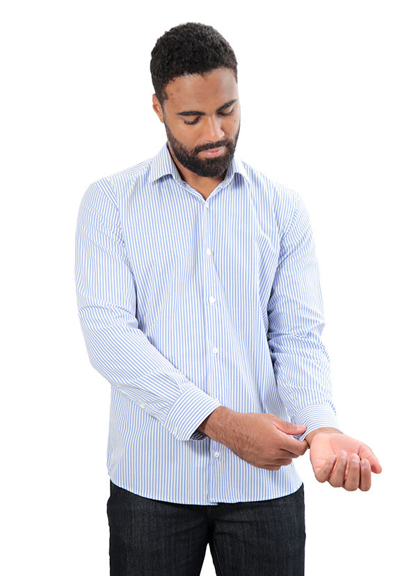 Camisa manga longa comfort listras
