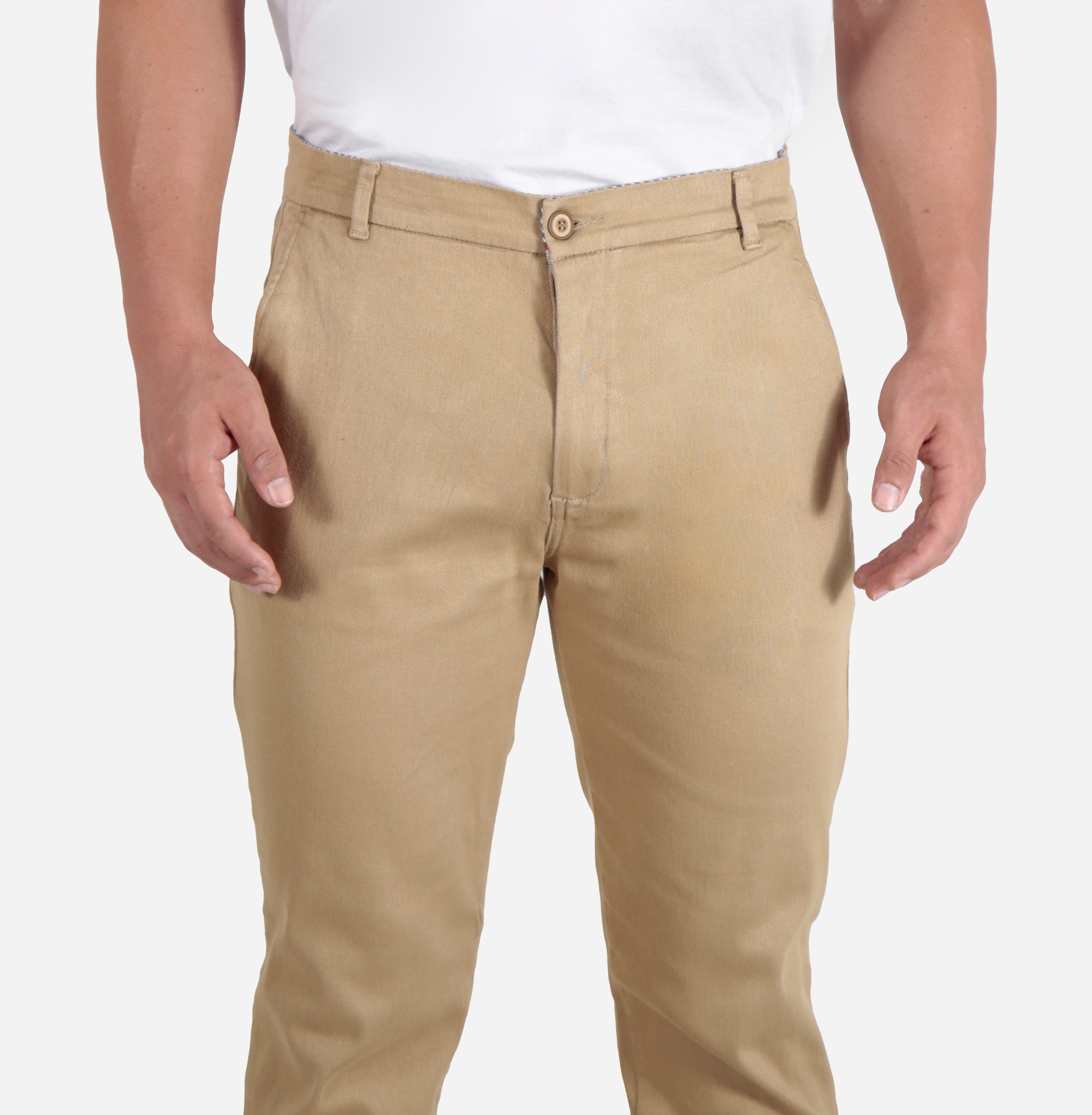 Calça alfaiataria sarja premium slim com elastano