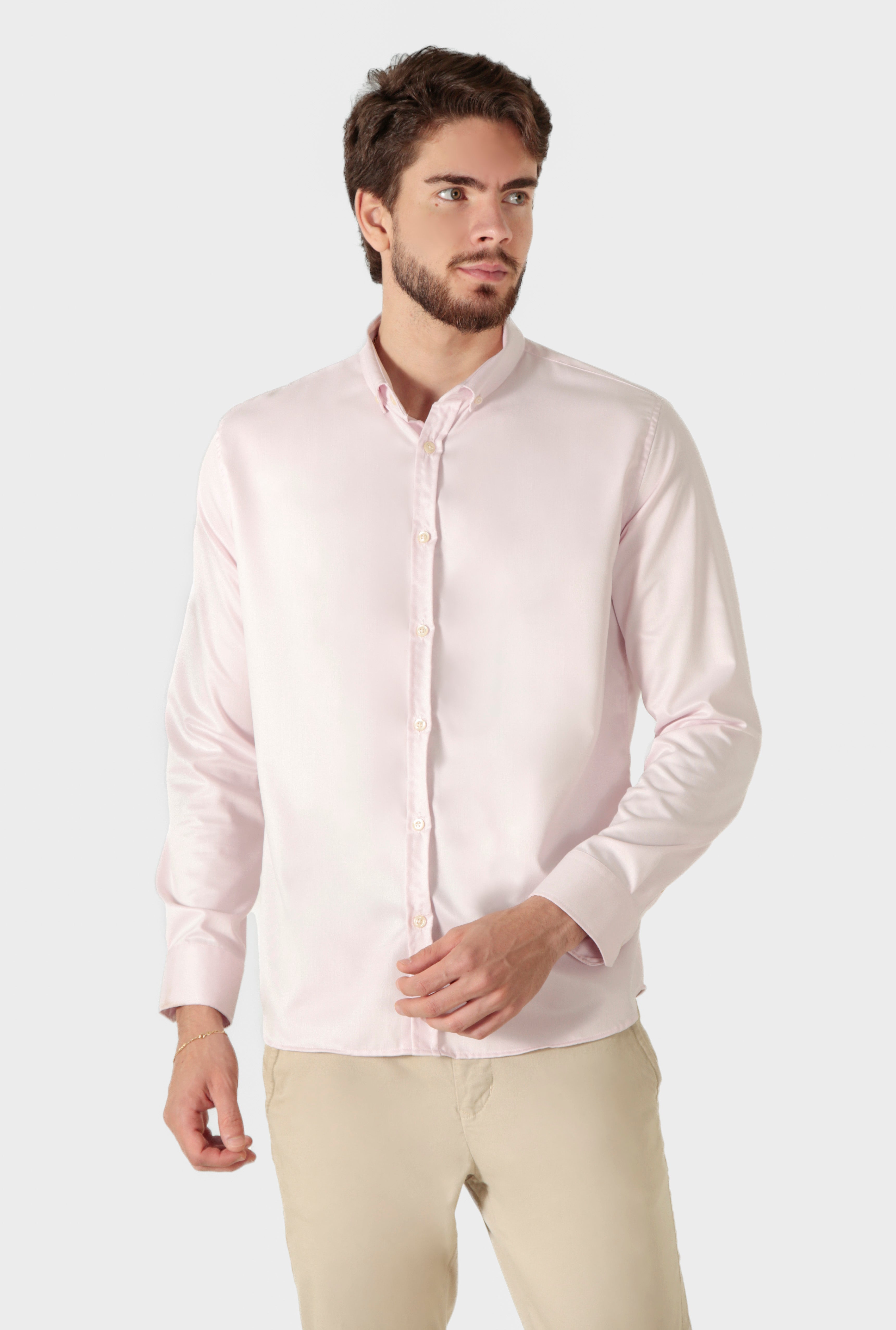 Camisa manga longa slim fit oxford modal button down