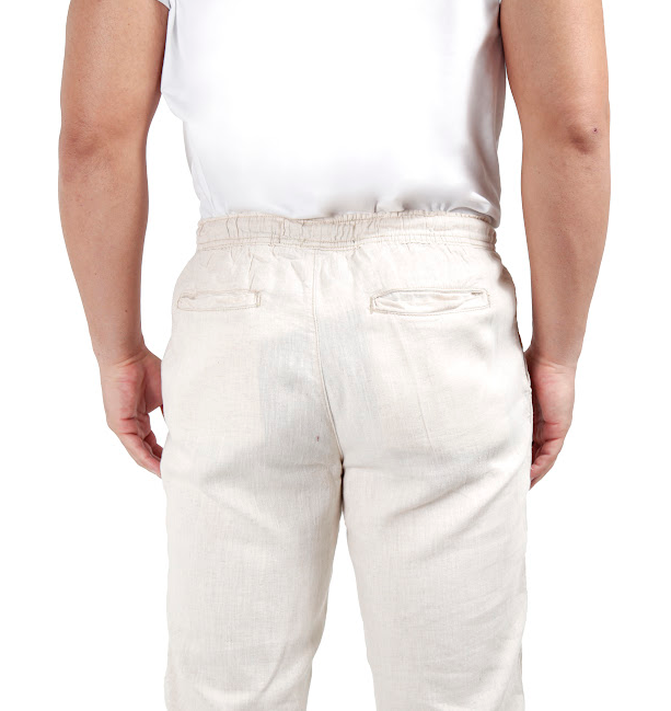 Calça jogger linho palha