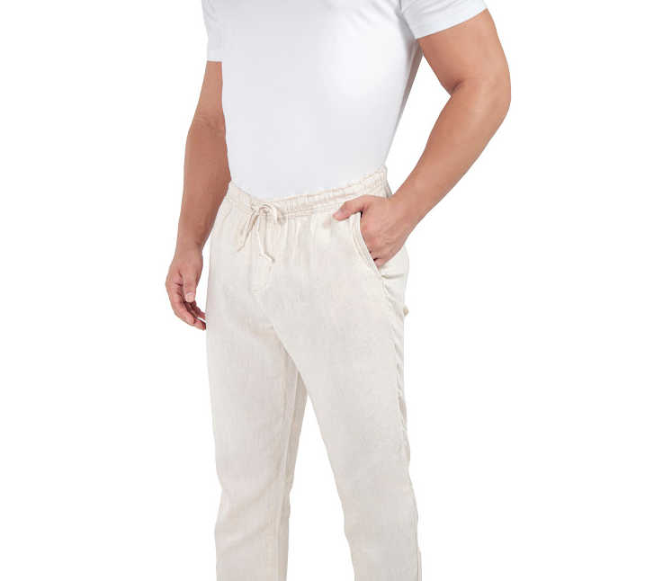 Calça jogger linho palha