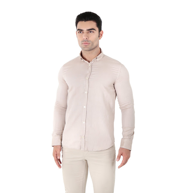 Camisa manga longa slim fit oxford button down