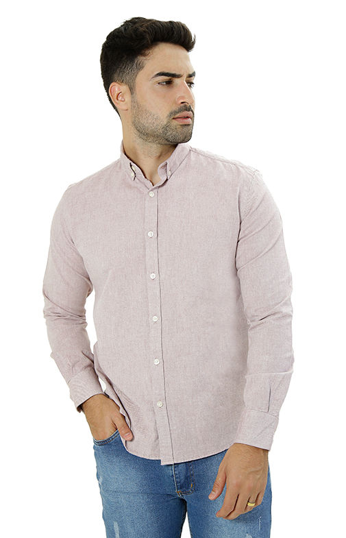 Camisa manga longa slim fit oxford button down