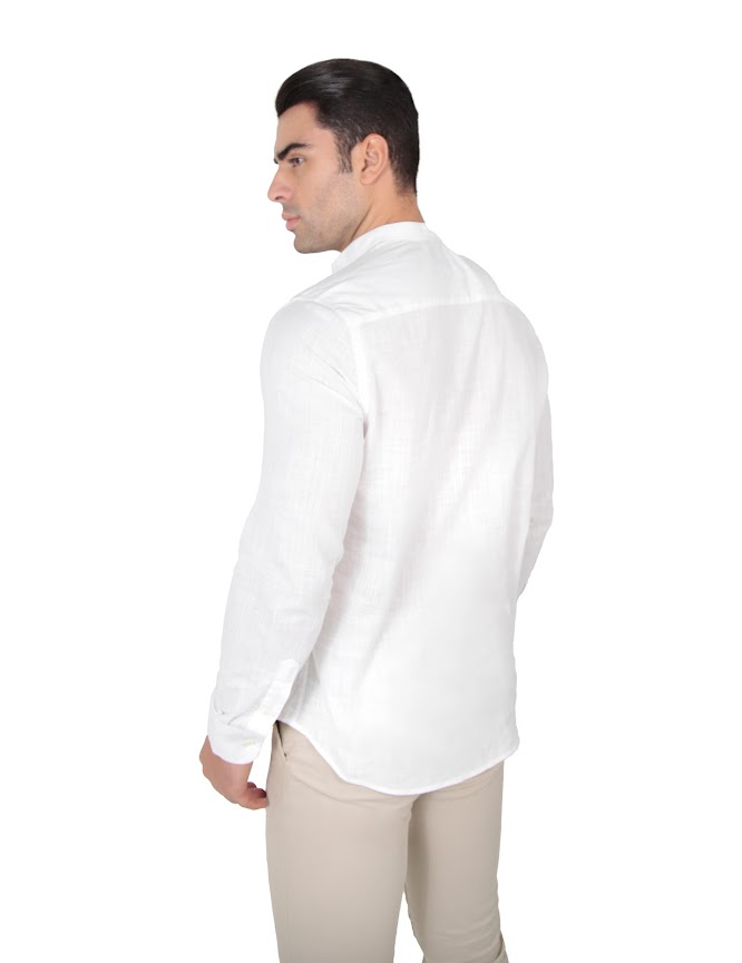 Bata manga longa gola padre flamê leve