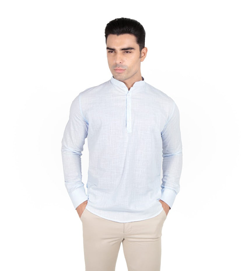 Bata manga longa gola padre flamê leve