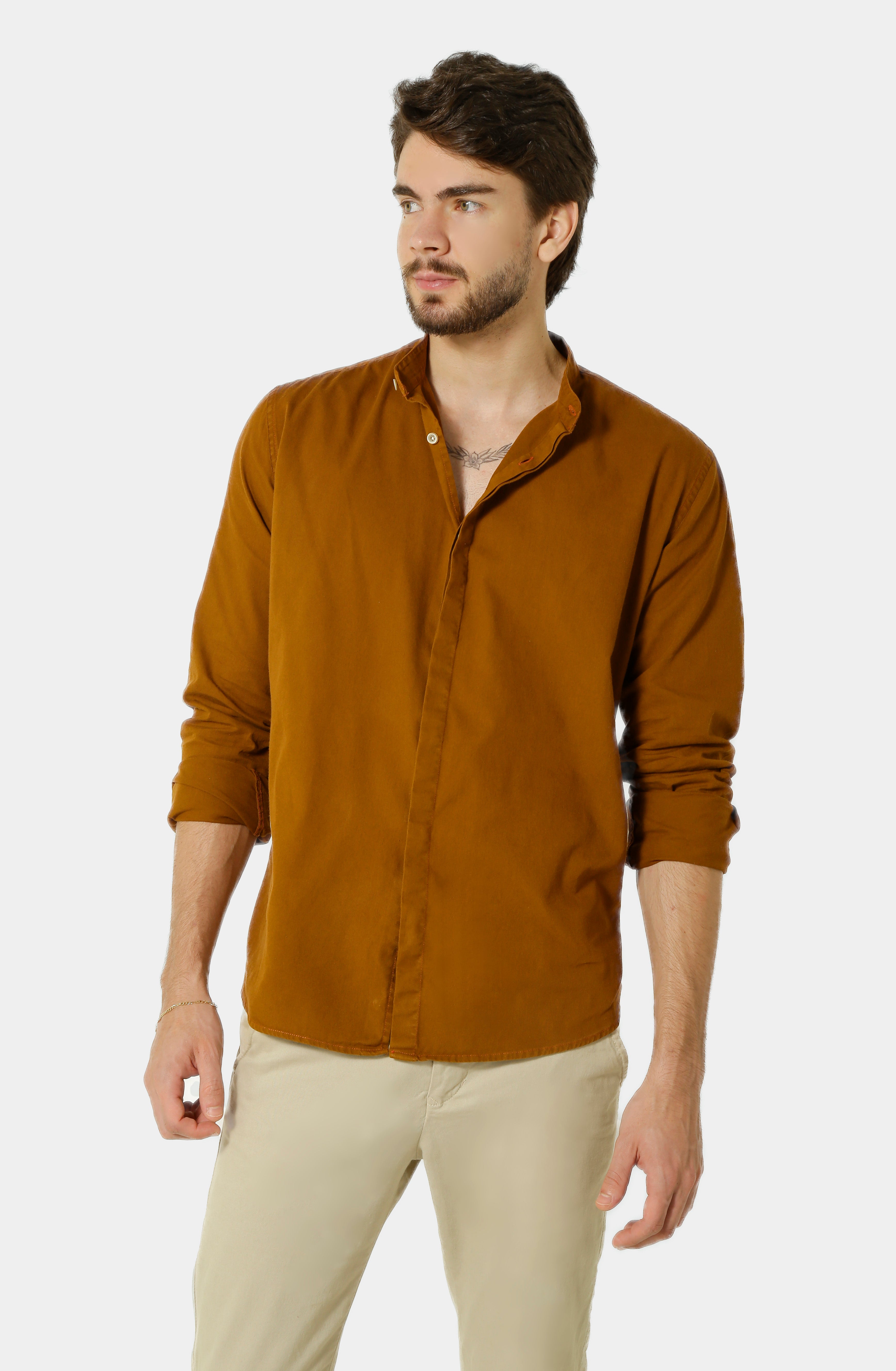 Camisa slim fit sarja gola padre