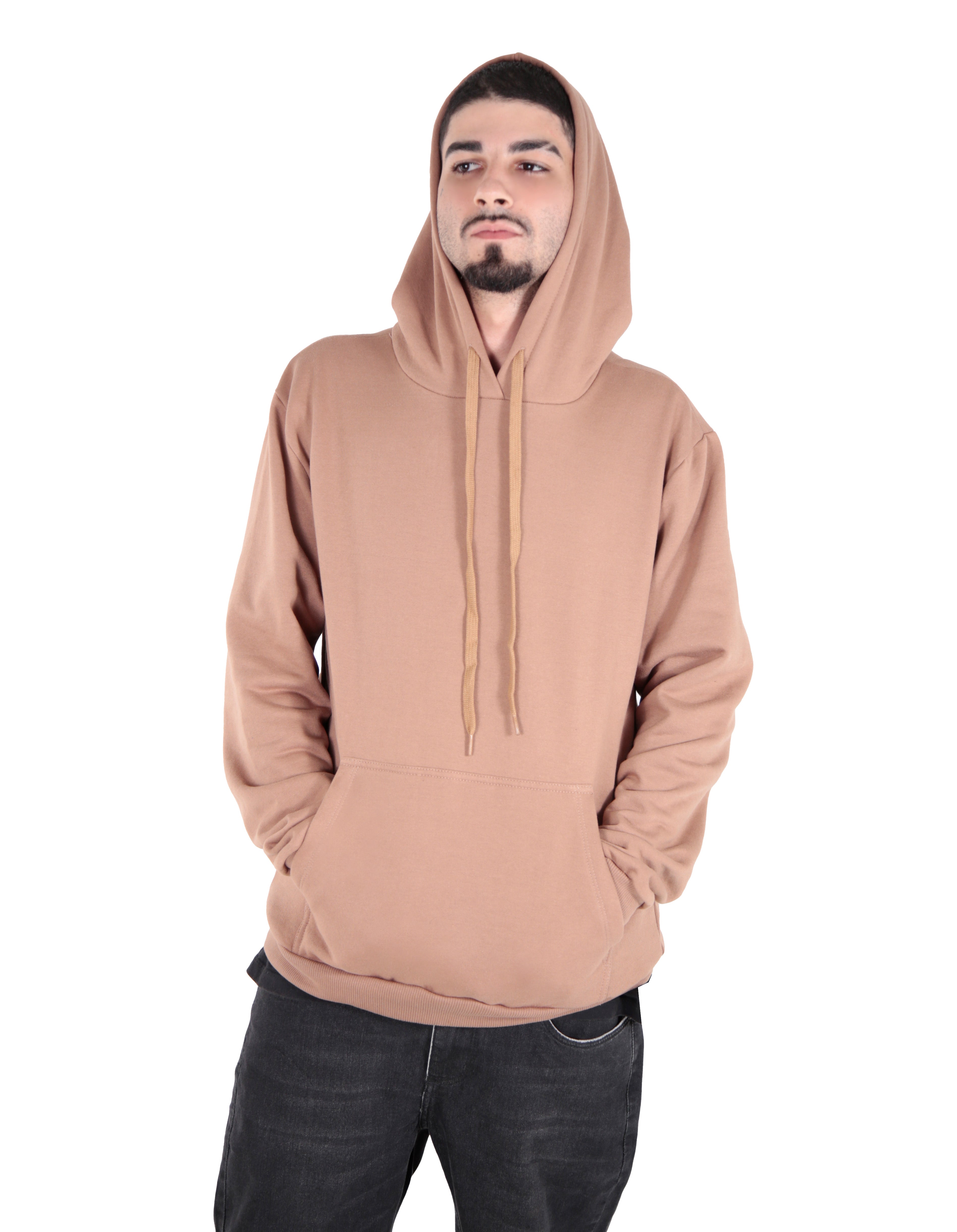 Moletom hoddie canguru liso felpado 2 cabos