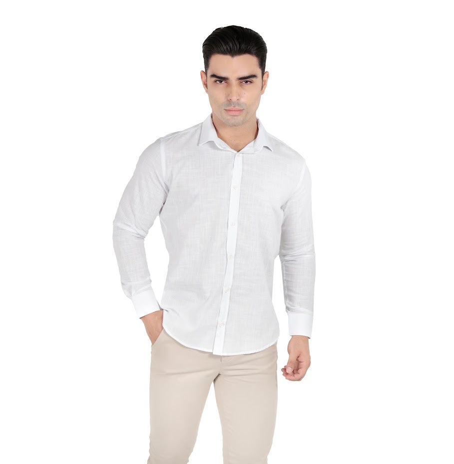Camisa manga longa slim fit flamê leve
