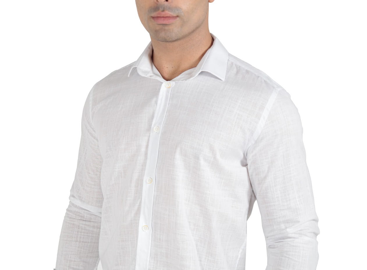 Camisa manga longa slim fit flamê leve