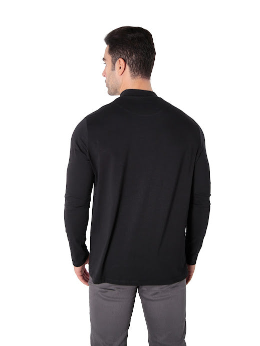 Camiseta manga longa algodão egípcio gola alta