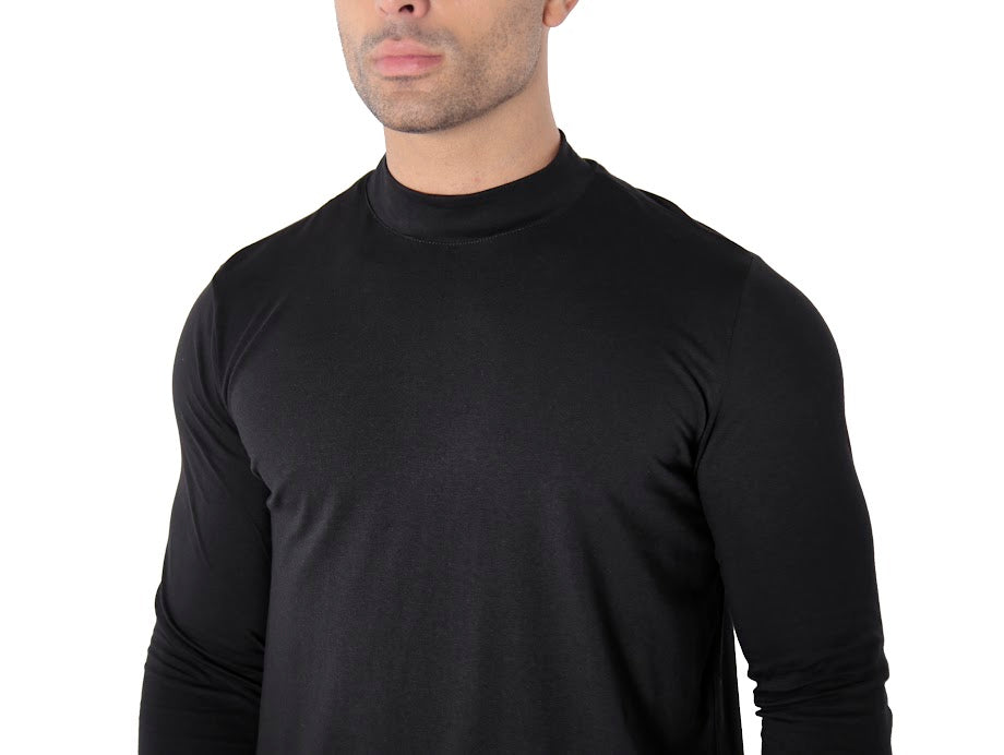 Camiseta manga longa algodão egípcio gola alta