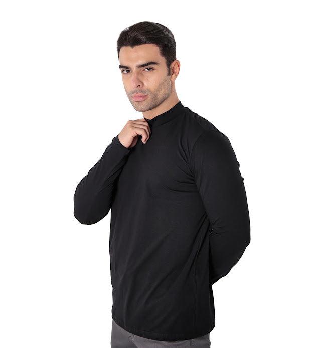 Camiseta manga longa algodão egípcio gola alta