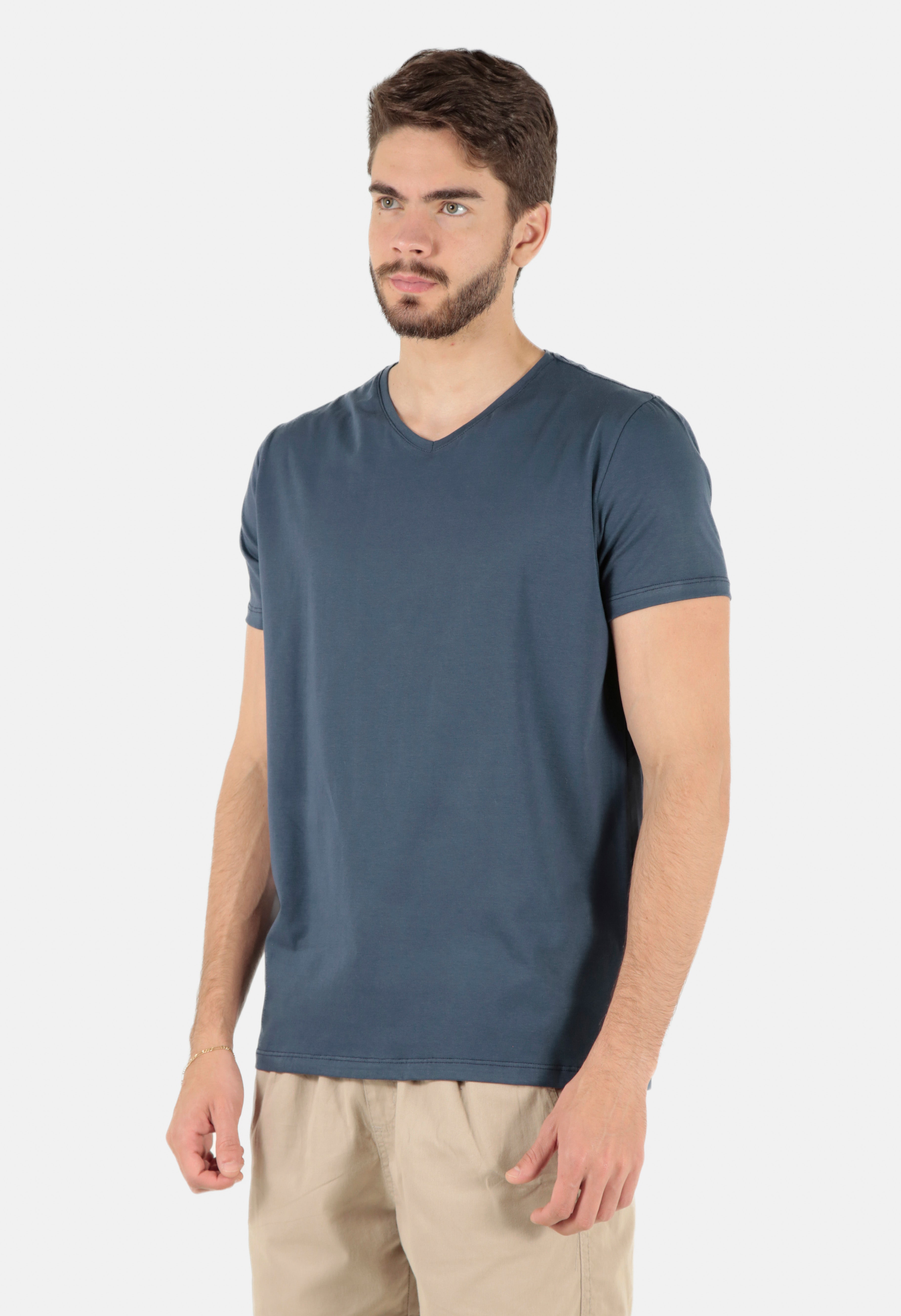 Camiseta premium algodão egípcio gola v