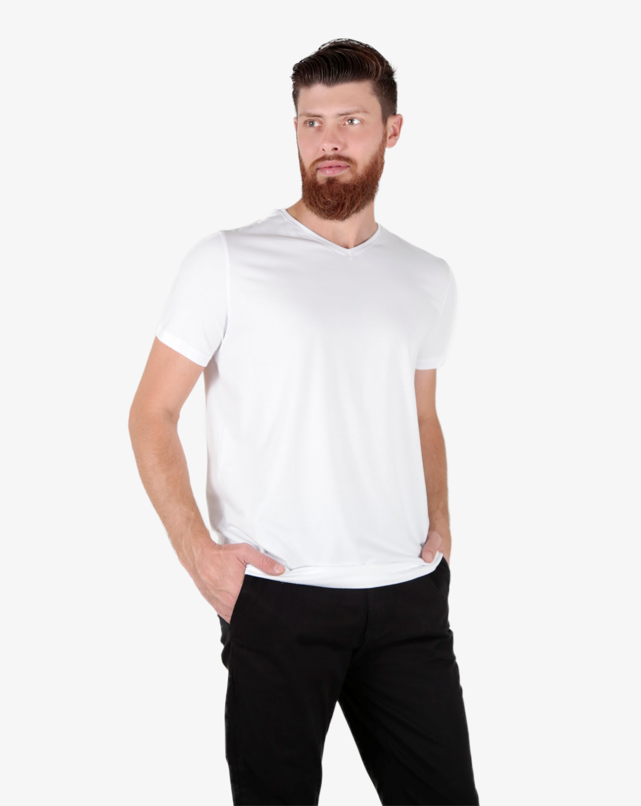 Camiseta premium algodão egípcio gola v