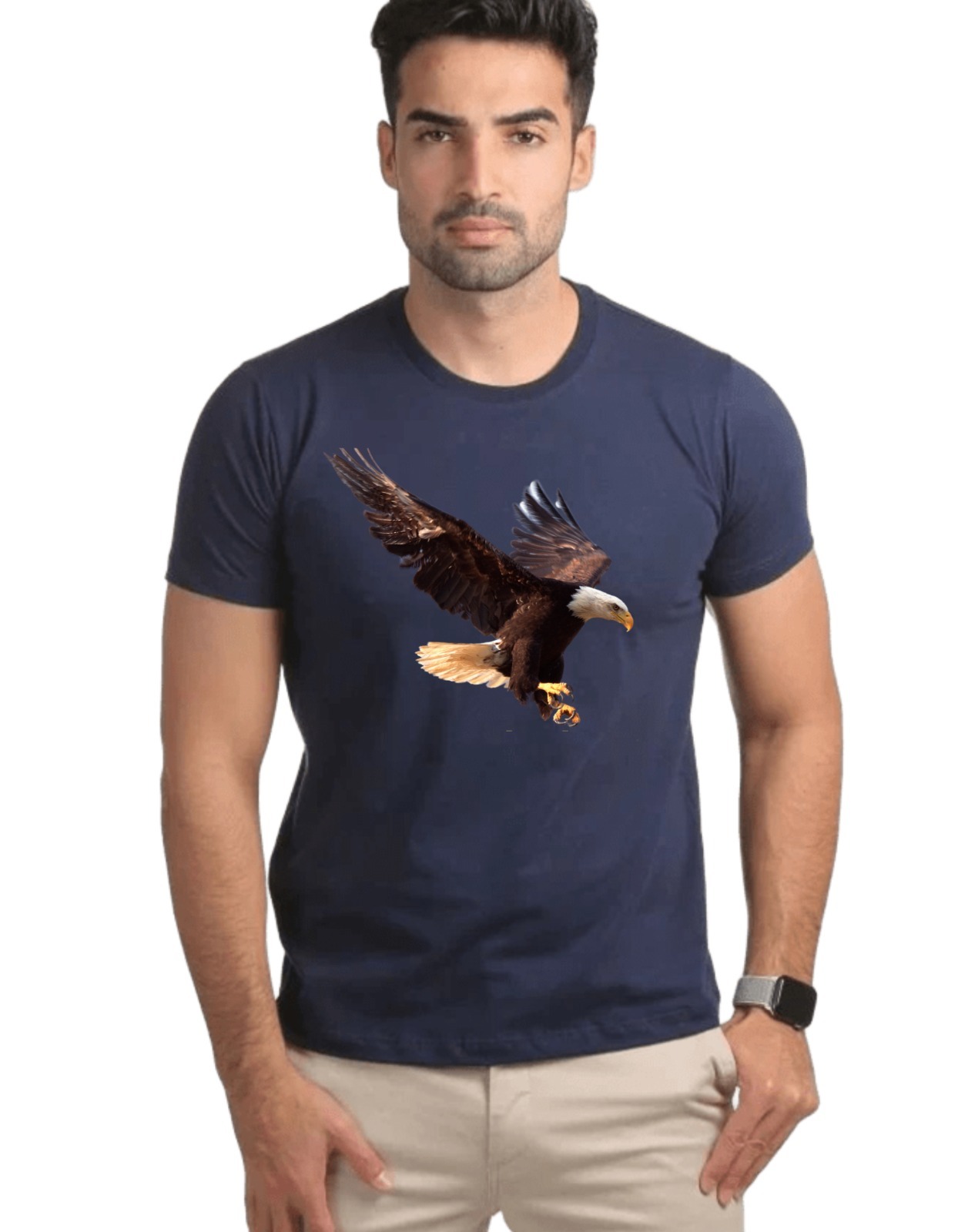 Camiseta básica gola redonda - contínua - Estampa Águia Real