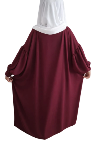 Abaya évasé bordeaux