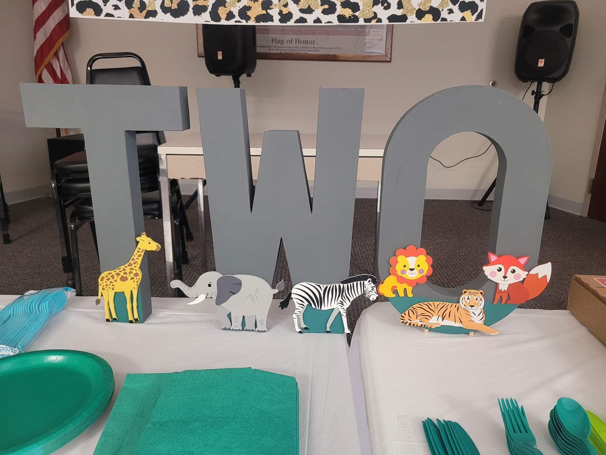 Safari Themed Second Birthday Letters Decorations